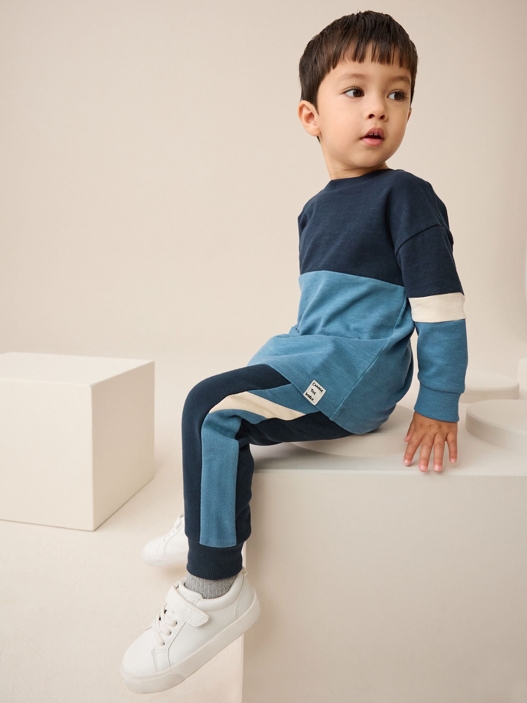 Dsiney Kidz - Blue/Navy Long Sleeve Soft Touch T-Shirt and Joggers Set (3mths-7yrs) image 1
