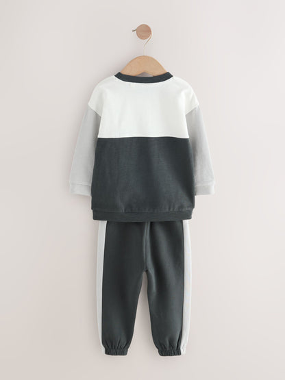 Black/White Long Sleeve Soft Touch T-Shirt and Joggers Set (3mths-7yrs) image 6