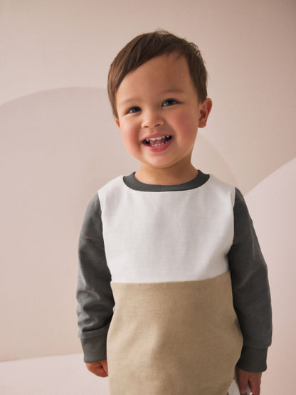 Dsiney Kidz - Neutral/Grey Long Sleeve Soft Touch T-Shirt and Joggers Set (3mths-7yrs) image 3
