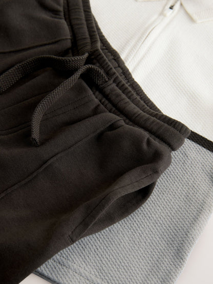 Grey/White Zip Long Sleeve Polo Shirt And Joggers Set (3mths-7yrs) image 8