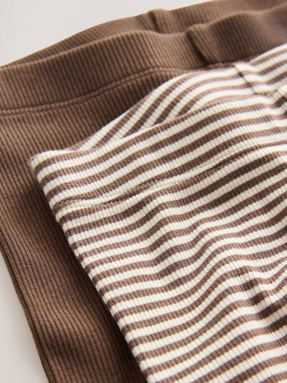 Brown/Cream Babyccino Long Sleeve Tops & Leggings Set 2 Pack (3mths-7yrs) image 7