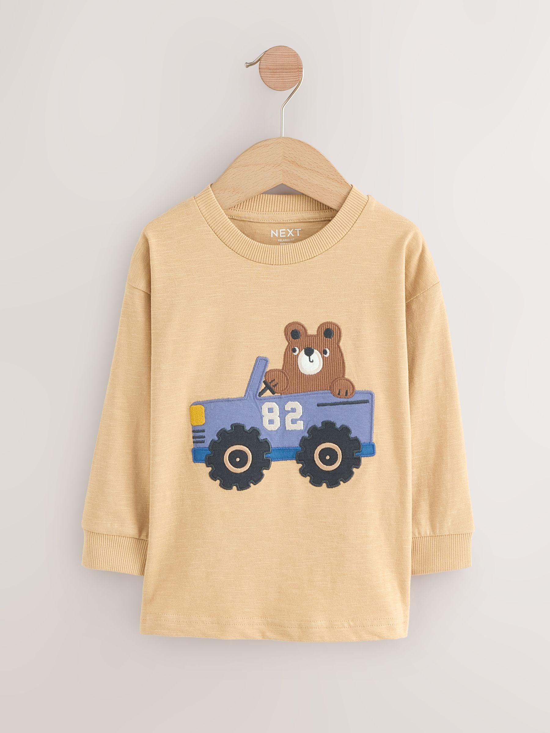 Blue Woodland Long Sleeve Appliqué T-Shirts 3 Pack (3mths-7yrs) image 3