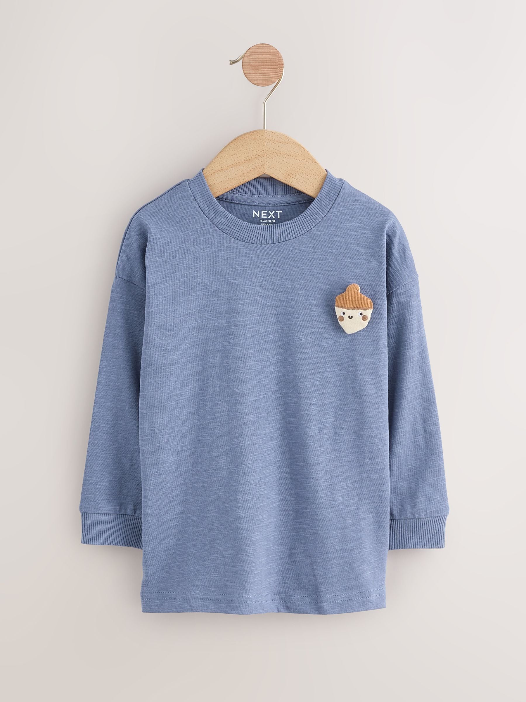 Blue Woodland Long Sleeve Appliqué T-Shirts 3 Pack (3mths-7yrs) image 5
