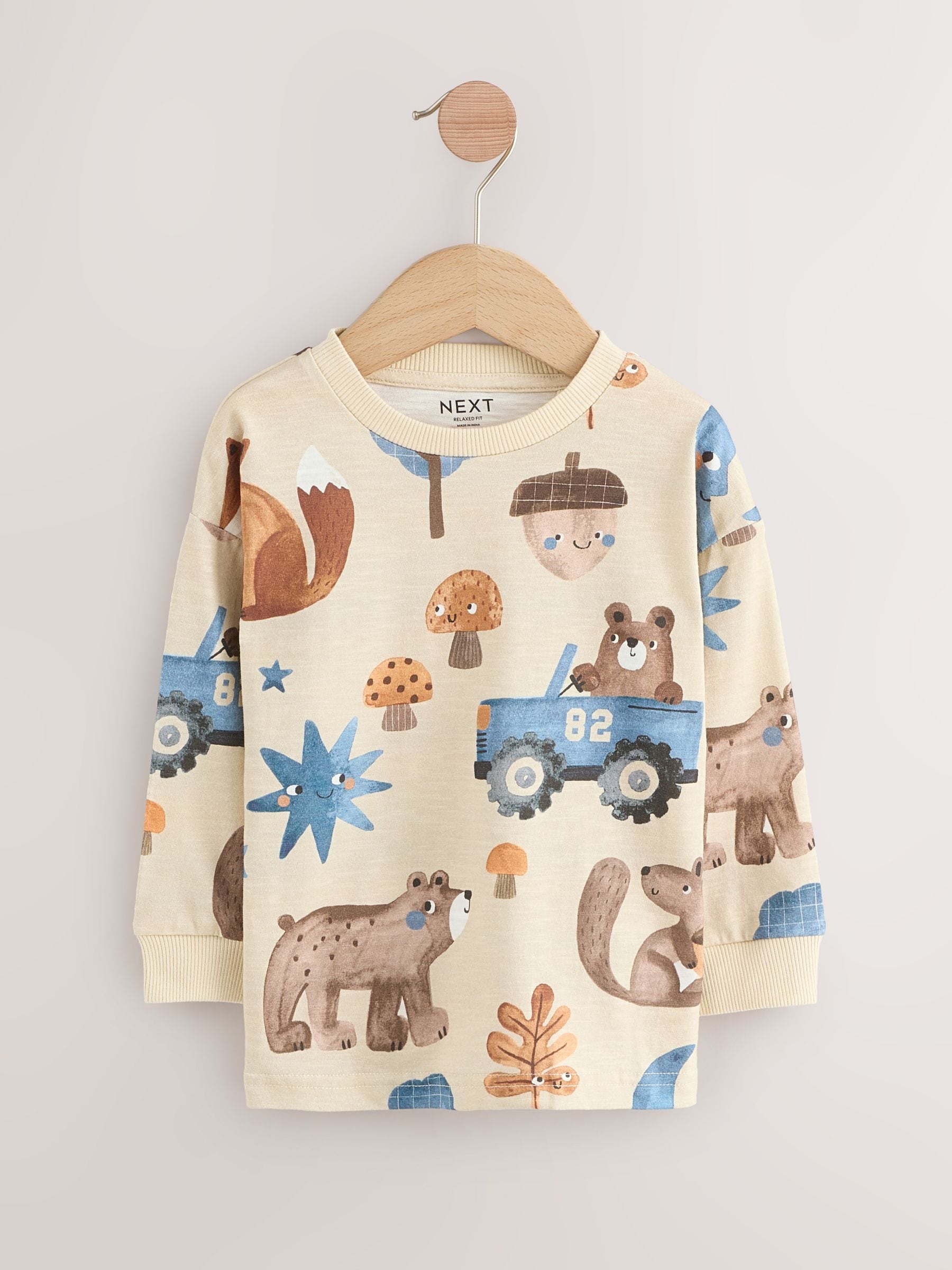 Blue Woodland Long Sleeve Appliqué T-Shirts 3 Pack (3mths-7yrs) image 6
