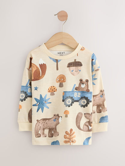 Blue Woodland Long Sleeve Appliqué T-Shirts 3 Pack (3mths-7yrs) image 6