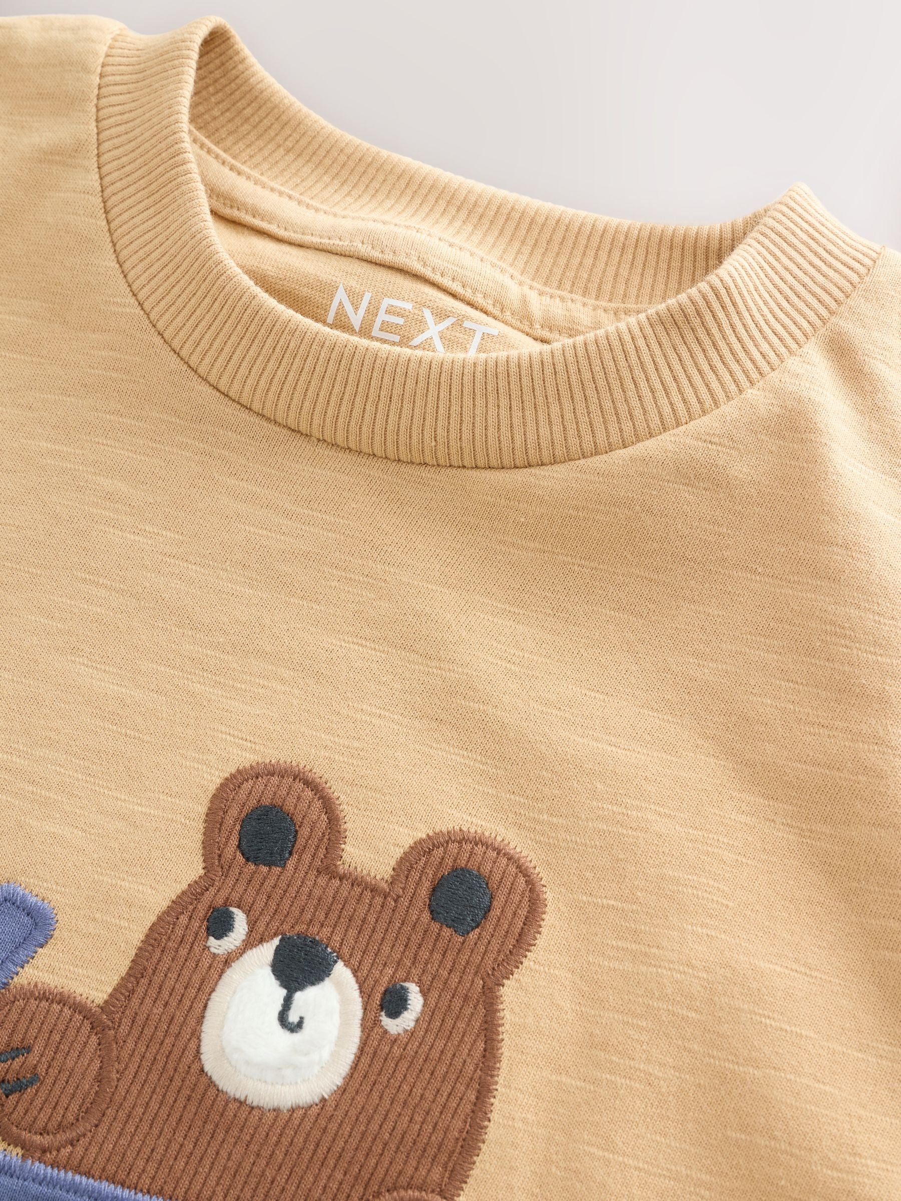 Blue Woodland Long Sleeve Appliqué T-Shirts 3 Pack (3mths-7yrs) image 8