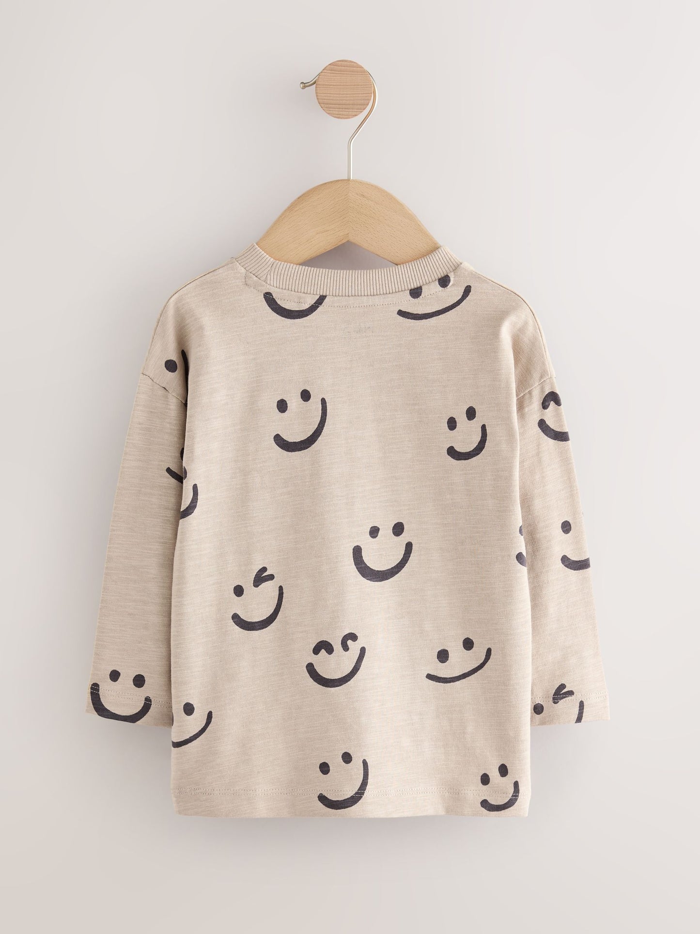 Khaki/Cream Smile Long Sleeve Animal Print Character T-Shirts 3 Pack (3mths-7yrs) image 4