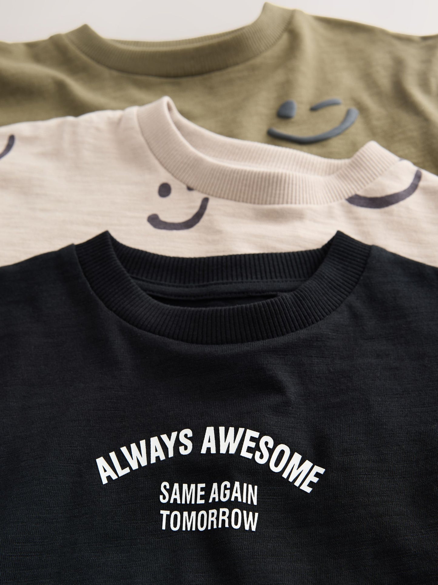 Khaki/Cream Smile Long Sleeve Animal Print Character T-Shirts 3 Pack (3mths-7yrs) image 7