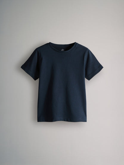 Dsiney Kidz - The Set 8 Pack Regular Short Sleeve Cotton T-Shirts Black/Navy Blue/Grey Marl/White image 4