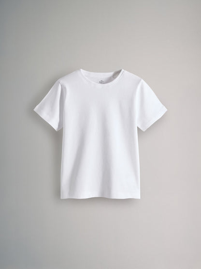Dsiney Kidz - The Set 8 Pack Regular Short Sleeve Cotton T-Shirts Black/Navy Blue/Grey Marl/White image 5