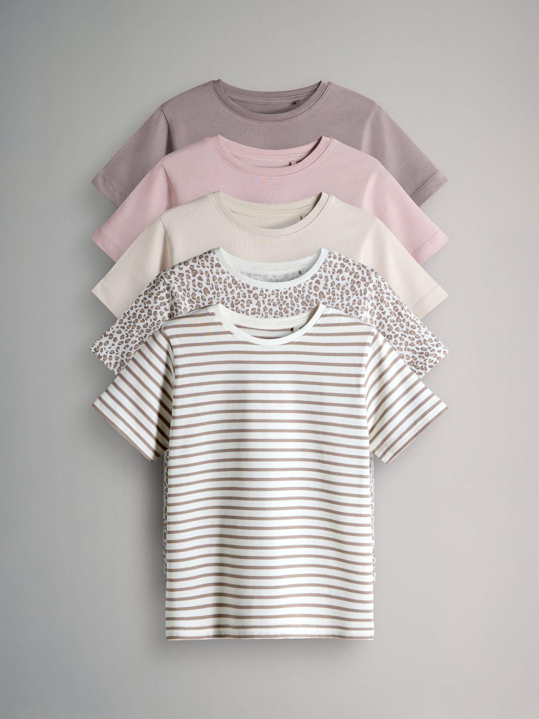 Dsiney Kidz - The Set 5 Pack Regular Short Sleeve Cotton T-Shirts Pink/White image 1
