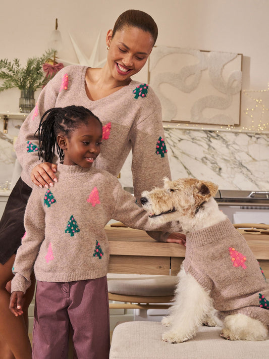 Oatmeal Christmas Tree Jumper (3-16yrs)