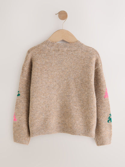 Oatmeal Christmas Tree Jumper (3-16yrs)