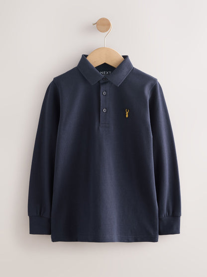 Dsiney Kidz - Navy Long Sleeve Polo Shirt (3-16yrs) image 1