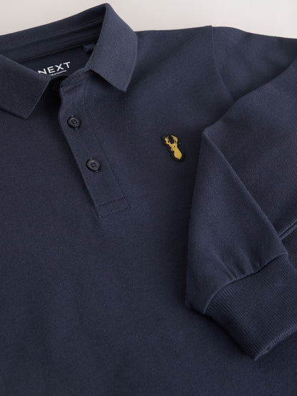 Dsiney Kidz - Navy Long Sleeve Polo Shirt (3-16yrs) image 4