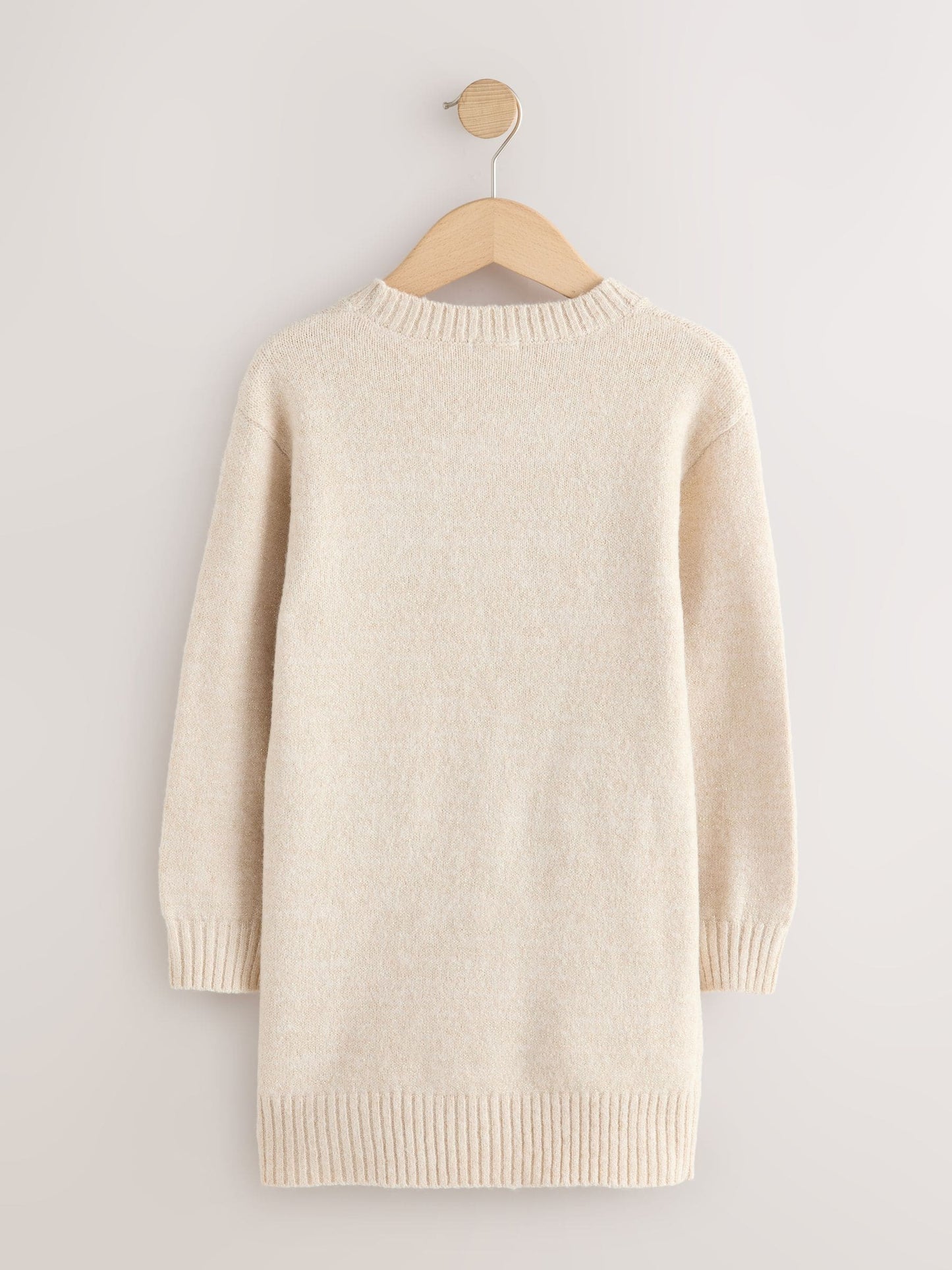 Ecru Bow Embellished Knit Jumper Dress (3-16yrs)