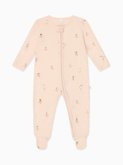 MORI Pink Ballerina Supersoft 2 Way Zip Up Clever Sleepsuit image 3