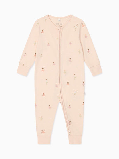MORI Pink Ballerina Supersoft 2 Way Zip Up Clever Sleepsuit image 4