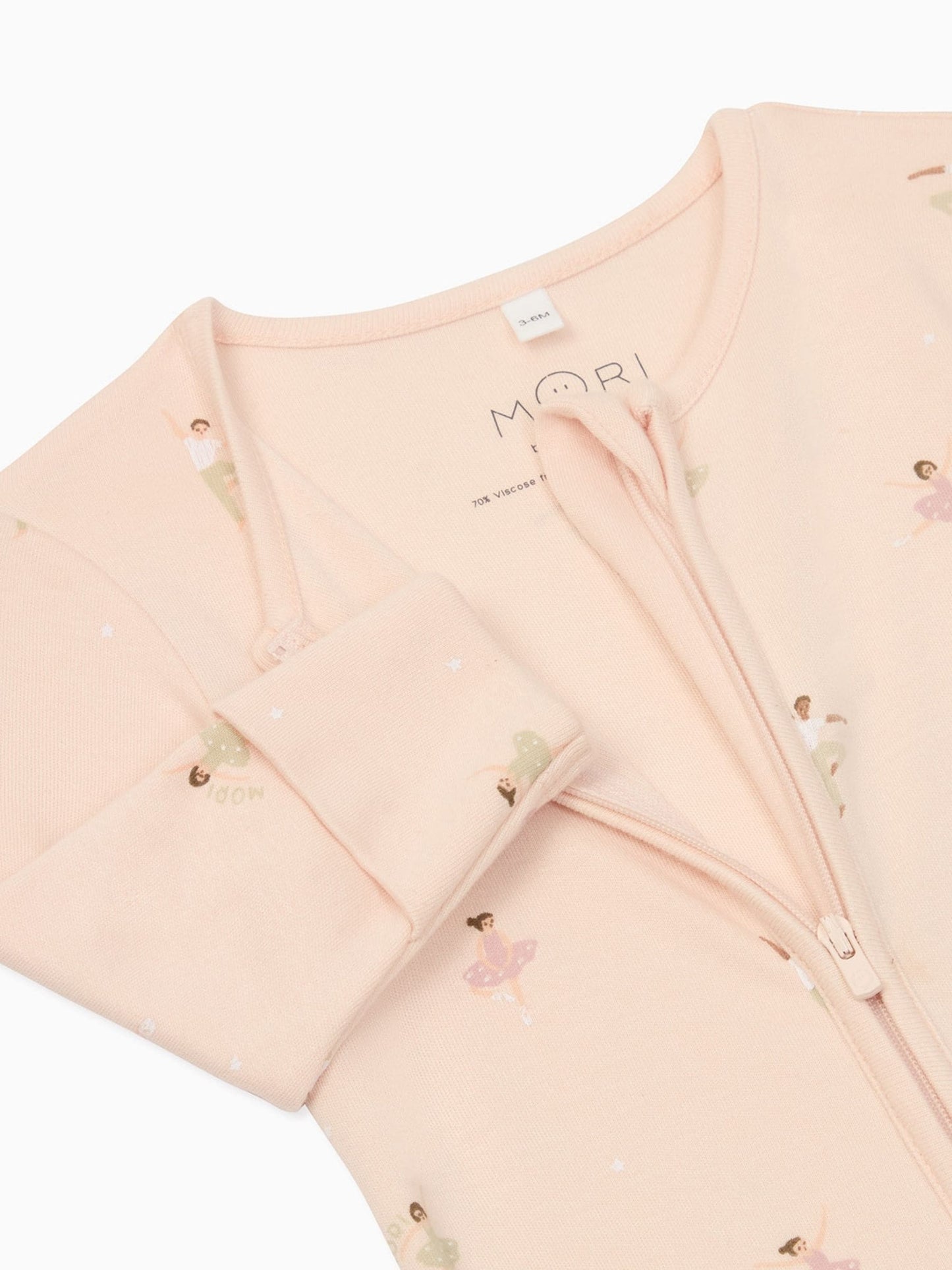 MORI Pink Ballerina Supersoft 2 Way Zip Up Clever Sleepsuit image 5