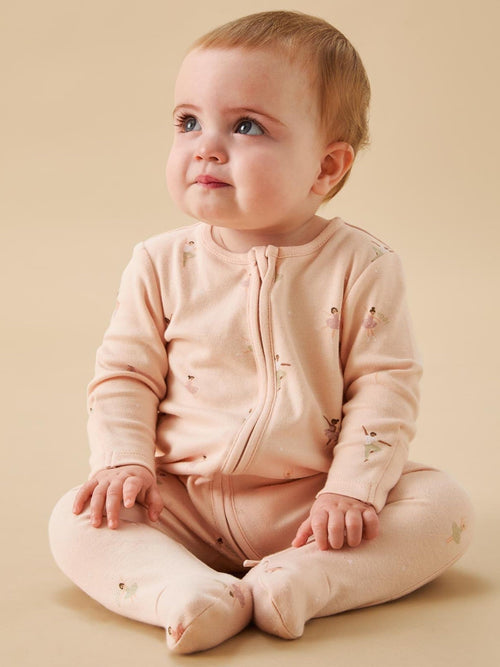 MORI Pink Ballerina Supersoft 2 Way Zip Up Clever Sleepsuit image 1