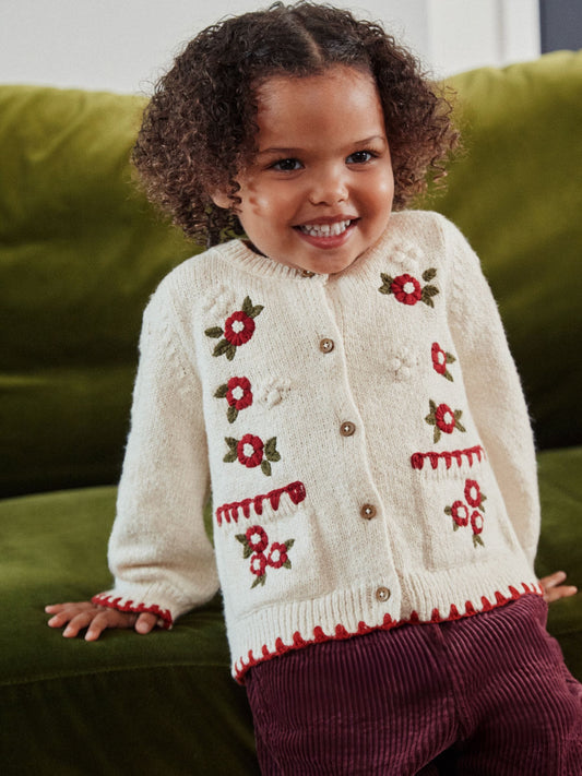 Ecru Floral Print Cardigan (3mths-7yrs) - image 1