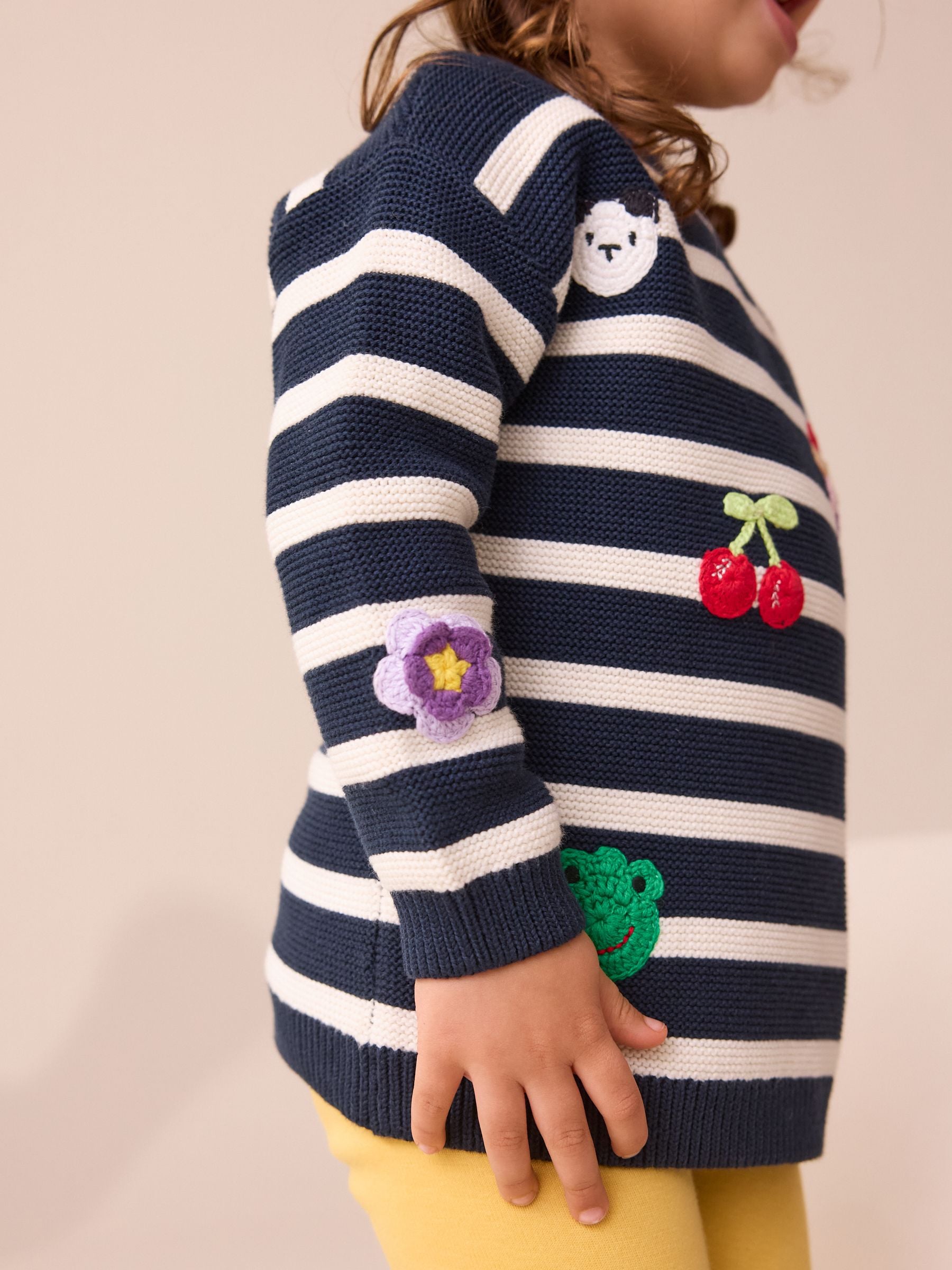 Navy Stripe Character Jumper Dress (3mths-7yrs) image 3