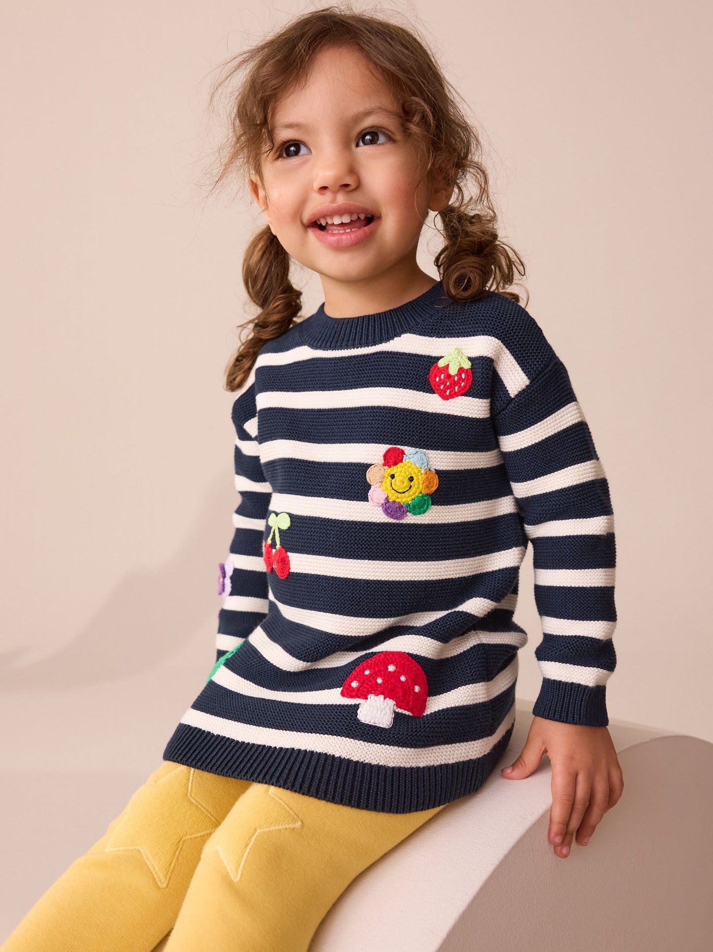 Navy Stripe Character Jumper Dress (3mths-7yrs) image 4