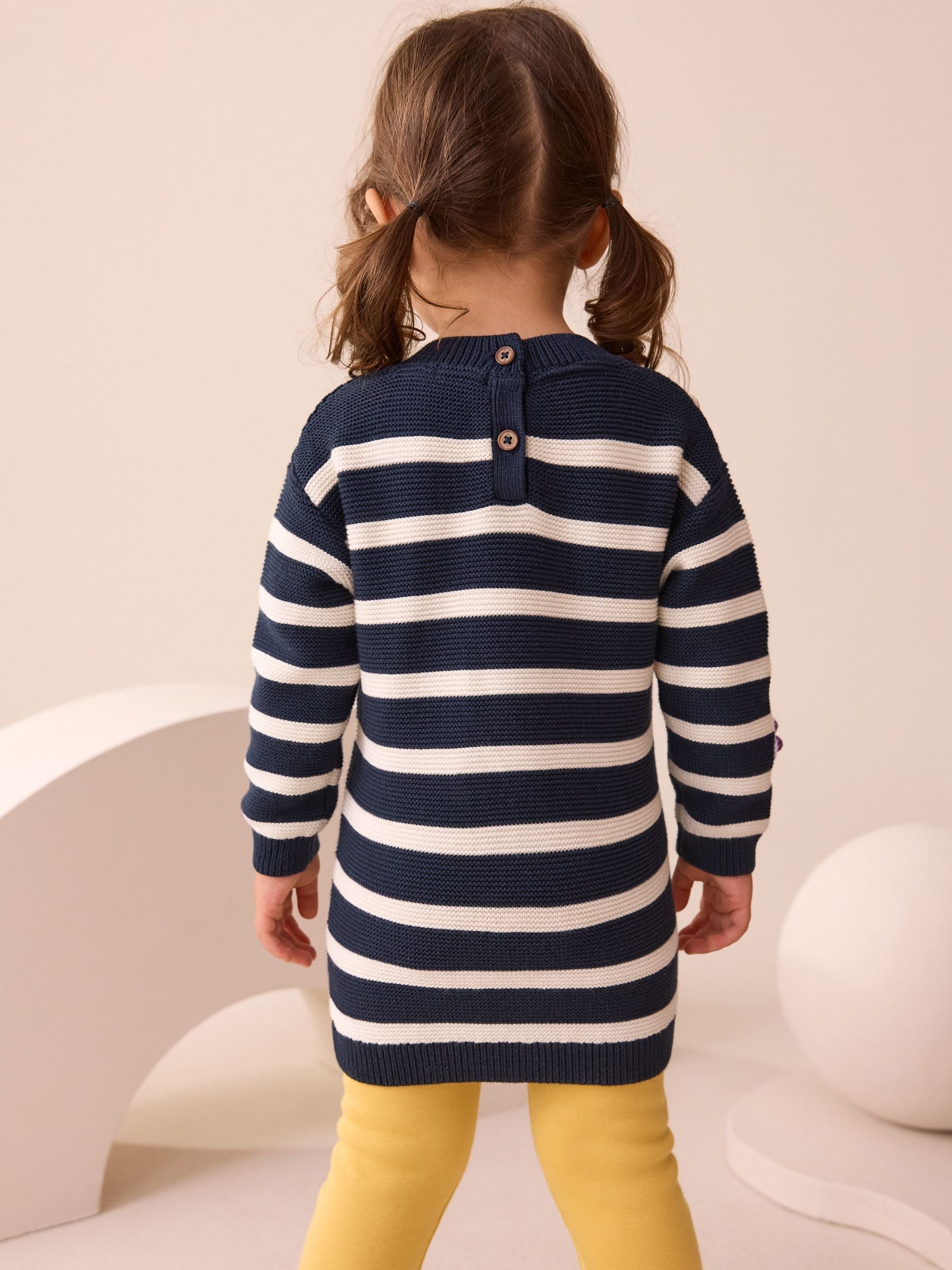 Navy Stripe Character Jumper Dress (3mths-7yrs) image 5