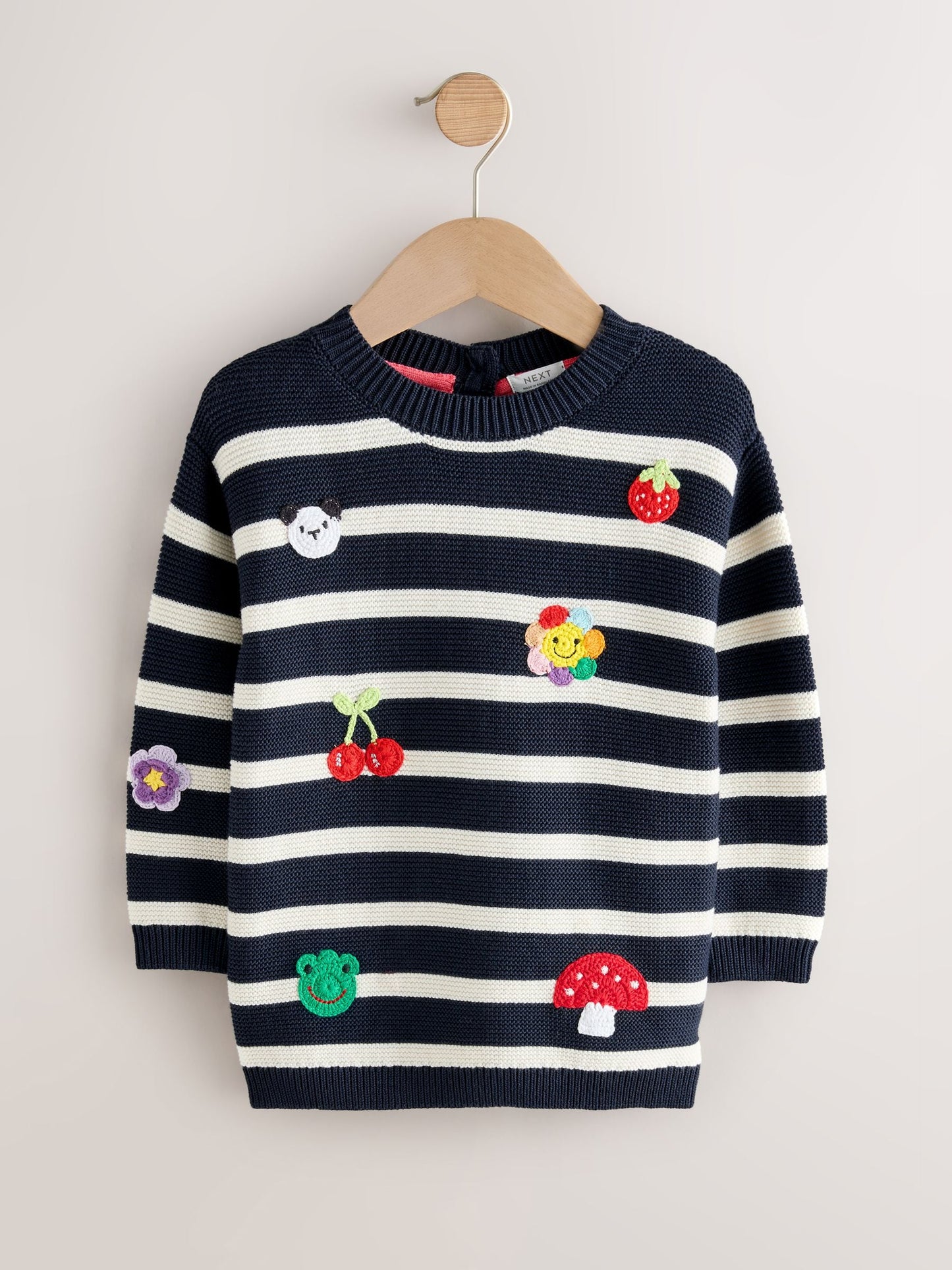 Navy Stripe Character Jumper Dress (3mths-7yrs) image 6