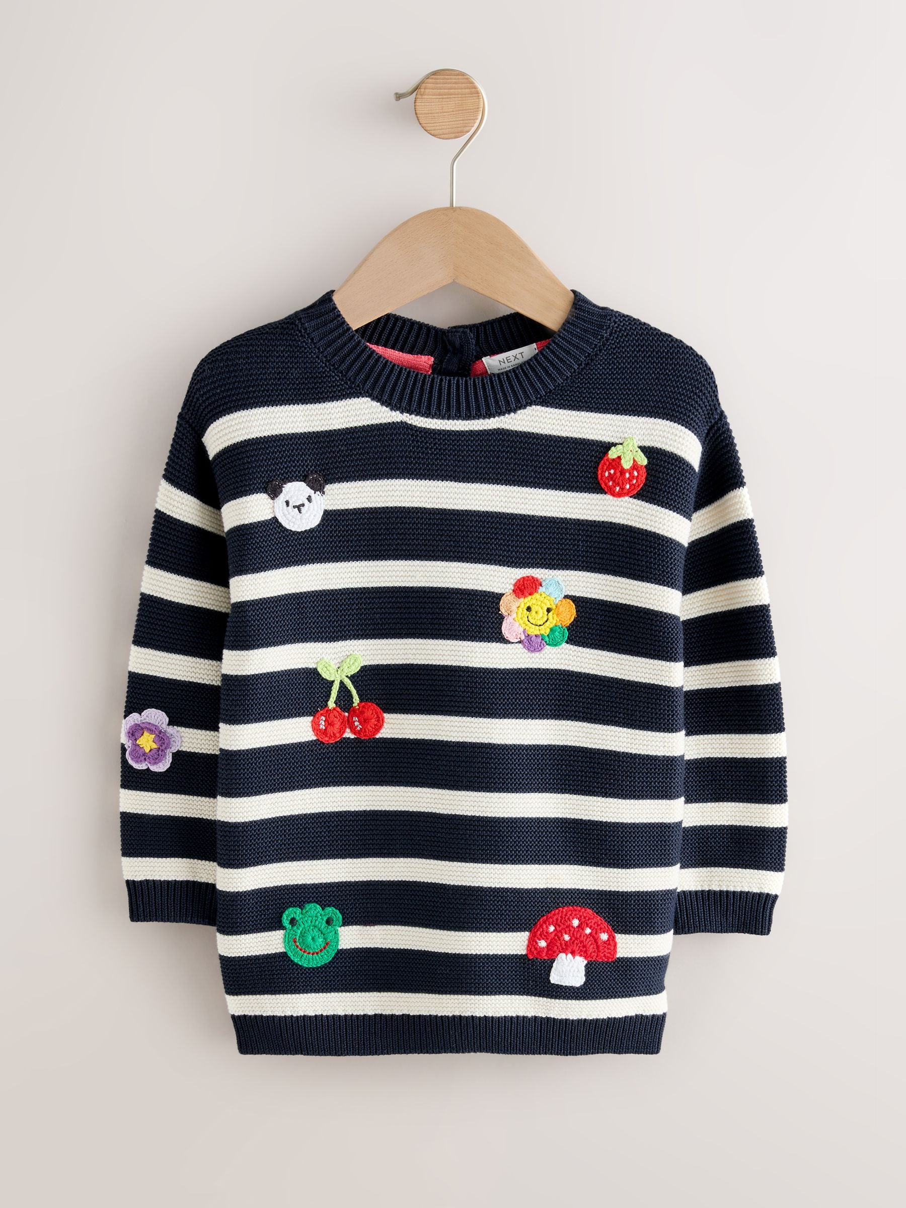 Navy Stripe Character Jumper Dress (3mths-7yrs) image 6