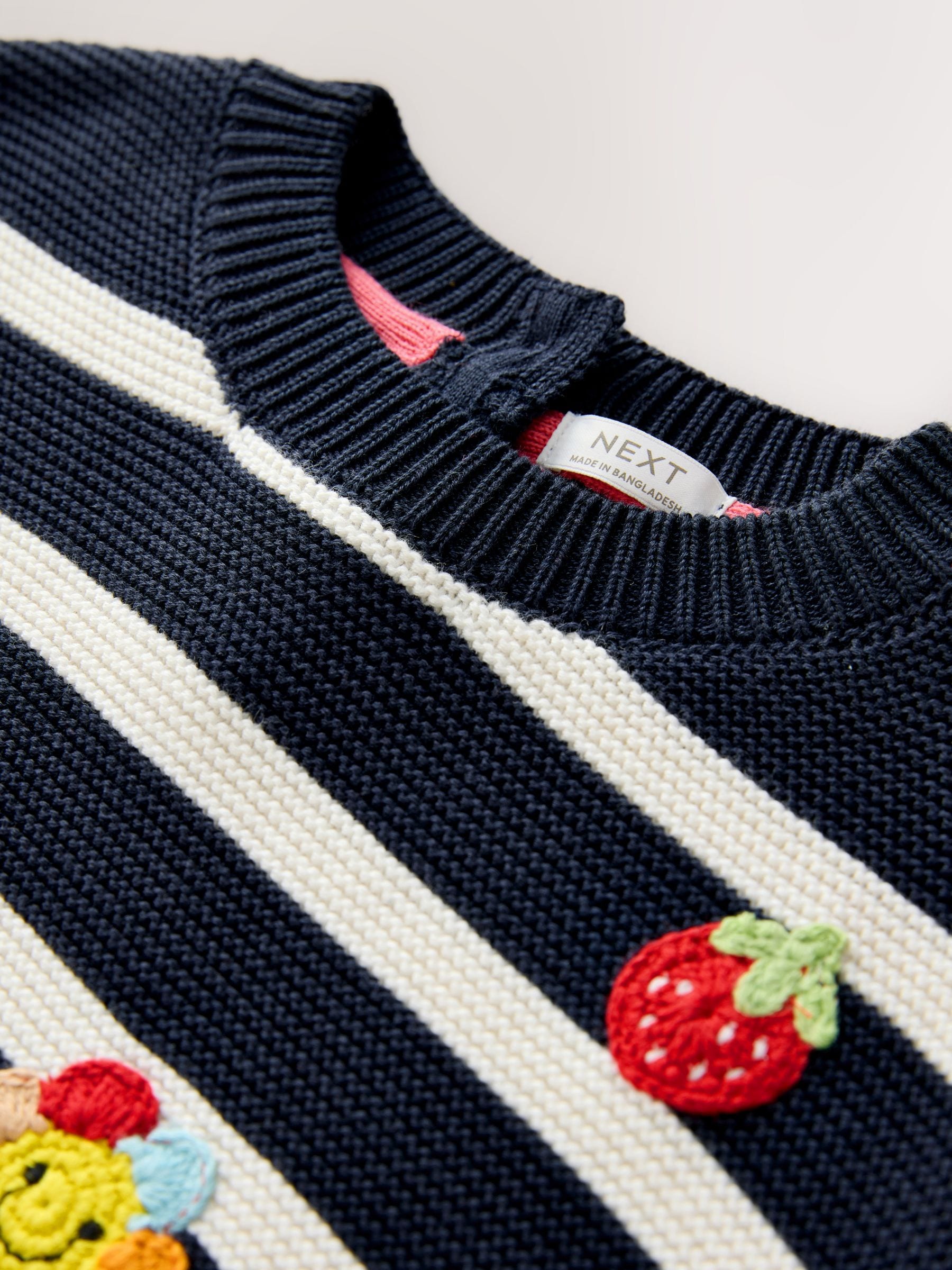 Navy Stripe Character Jumper Dress (3mths-7yrs) image 8