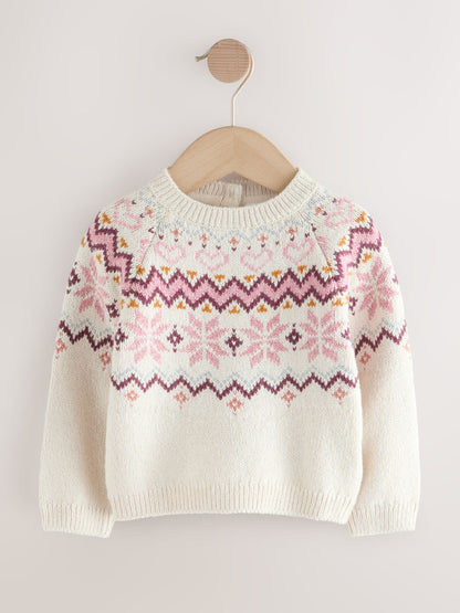 Ecru Christmas Fairisle Jumper (3mths-7yrs)