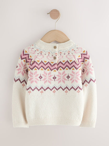 Ecru Christmas Fairisle Jumper (3mths-7yrs)