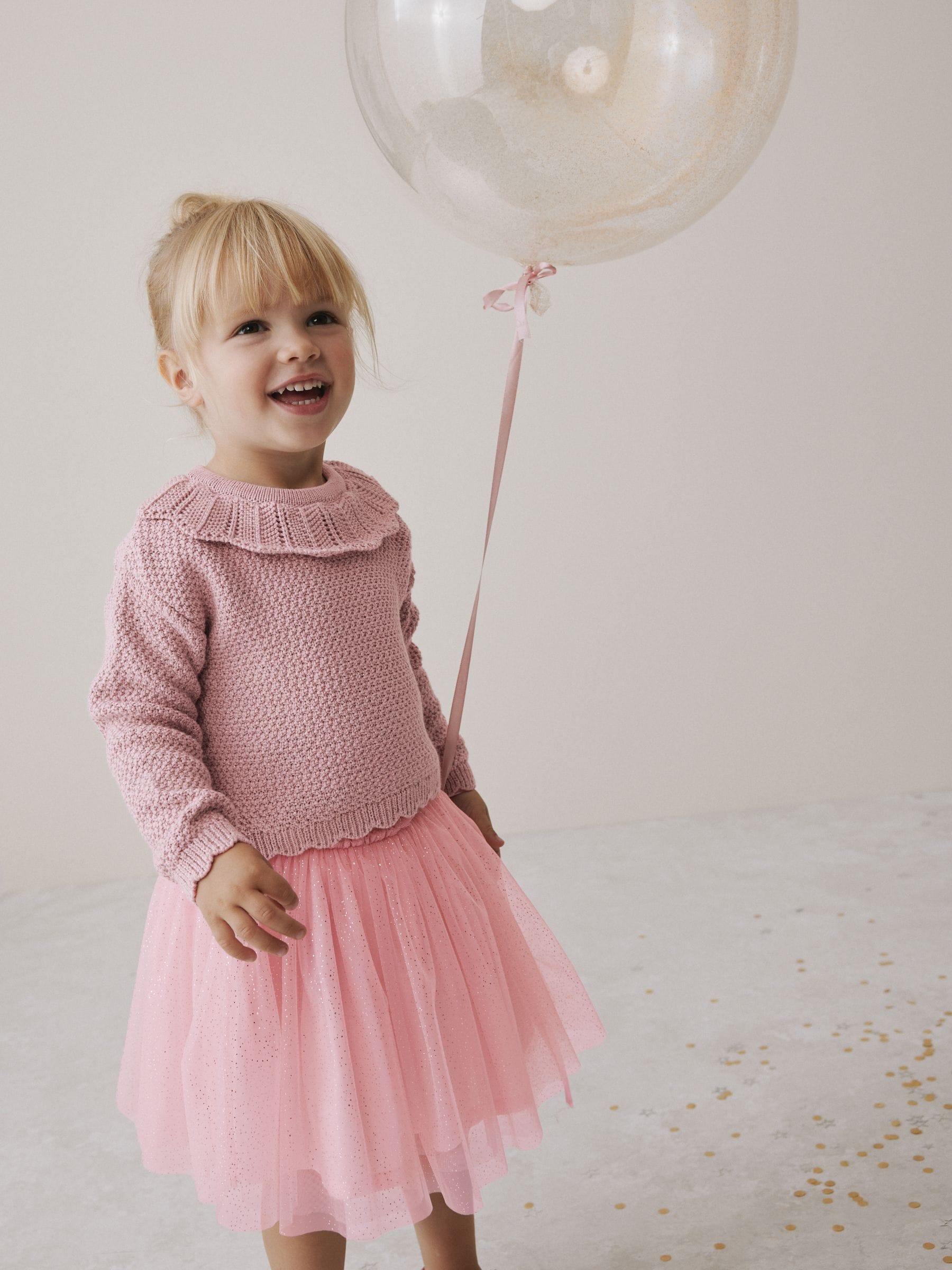 Pink Collar Jumper and Mesh Skirt Set (3mths-10yrs) image 1