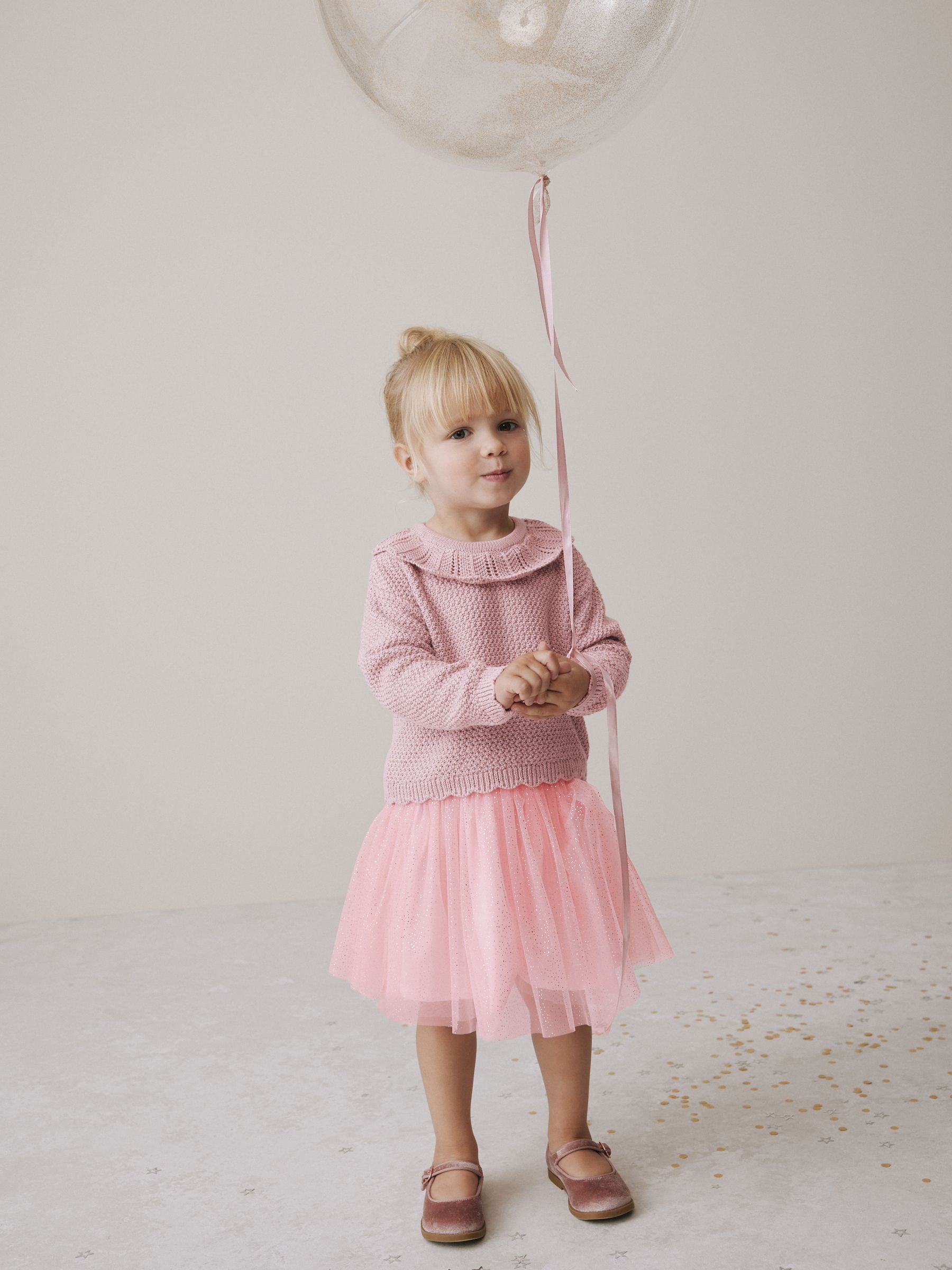 Pink Collar Jumper and Mesh Skirt Set (3mths-10yrs) image 3