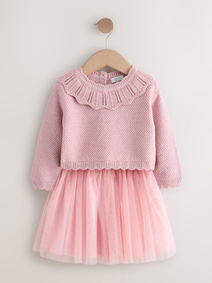 Pink Collar Jumper and Mesh Skirt Set (3mths-10yrs) image 5