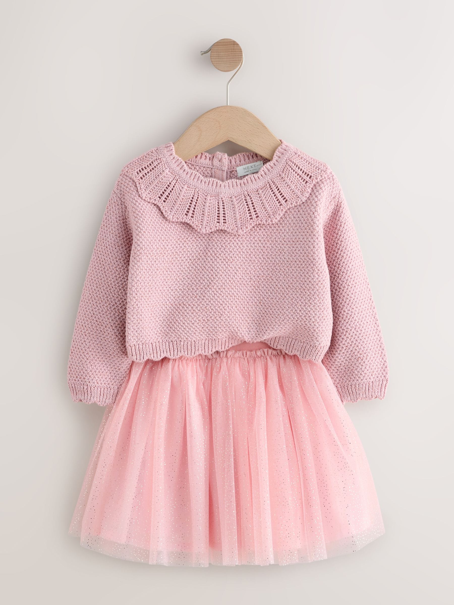 Pink Collar Jumper and Mesh Skirt Set (3mths-10yrs) image 6