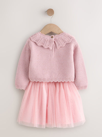Pink Collar Jumper and Mesh Skirt Set (3mths-10yrs) image 7