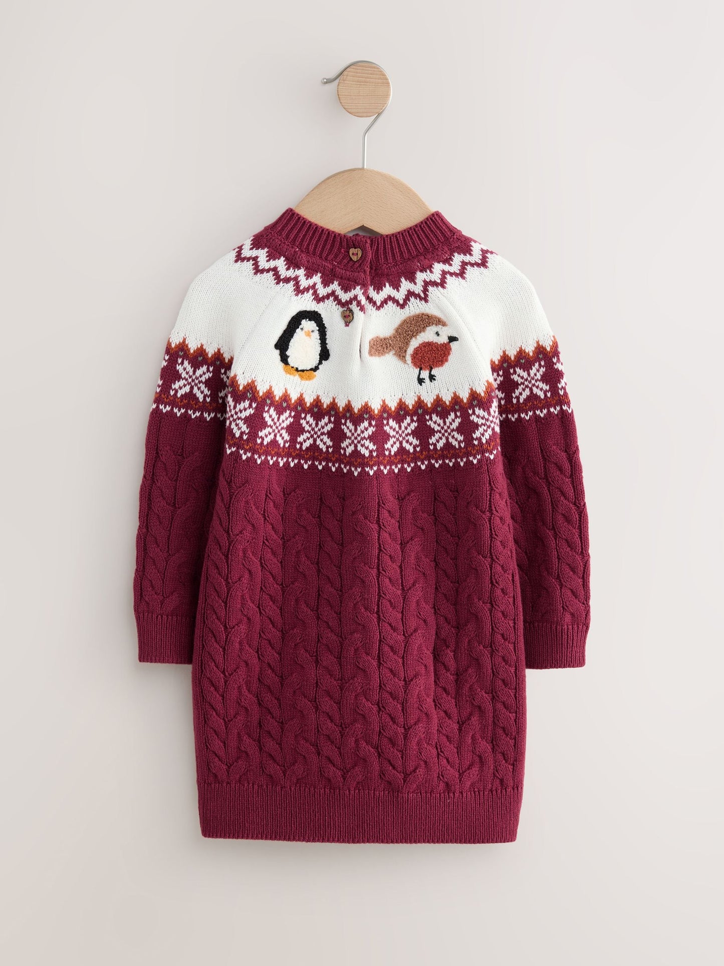 Plum Christmas Fairisle Pattern Character Jumper Dress (3mths-10yrs)