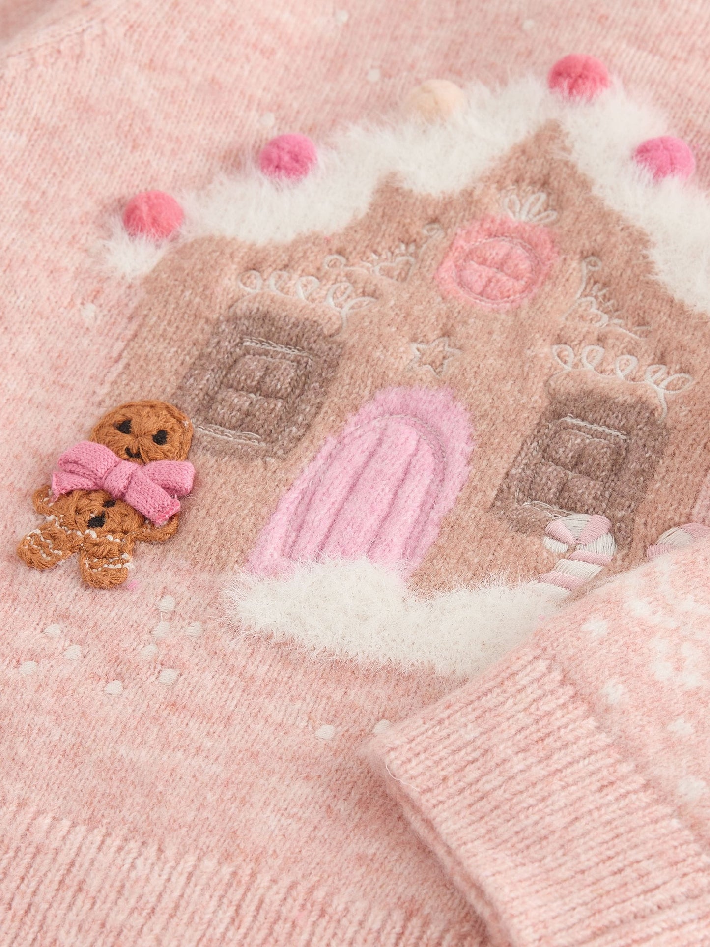 Pink Christmas Gingerbread House Jumper (3mths-7yrs)