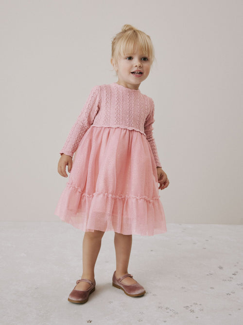 Pink Knitted Occasion Dress (3mths-10yrs) image 1