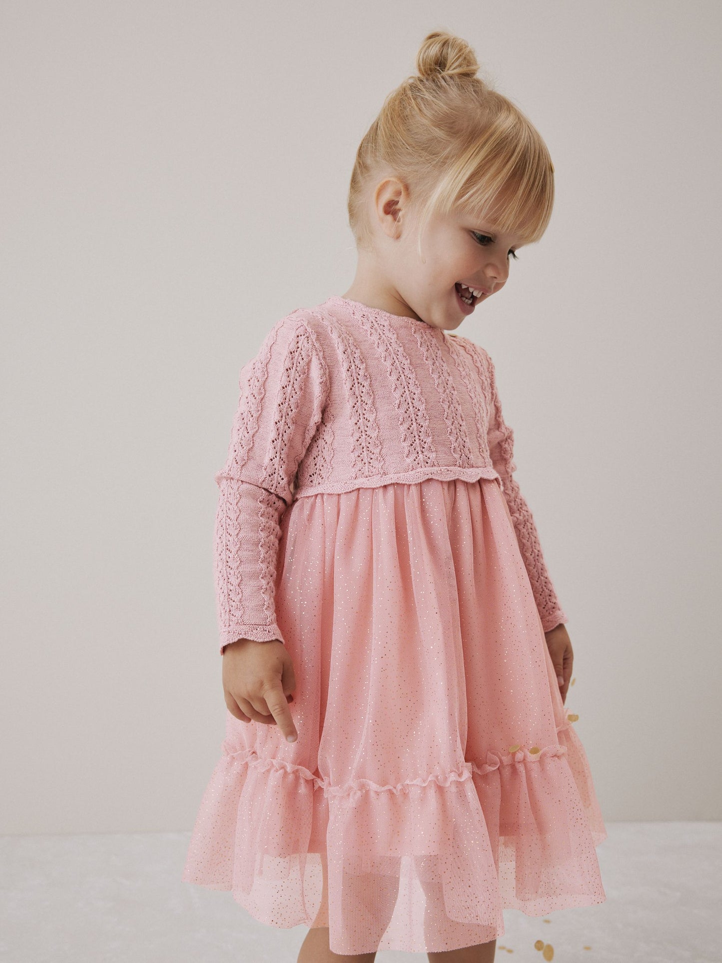 Pink Knitted Occasion Dress (3mths-10yrs) image 2