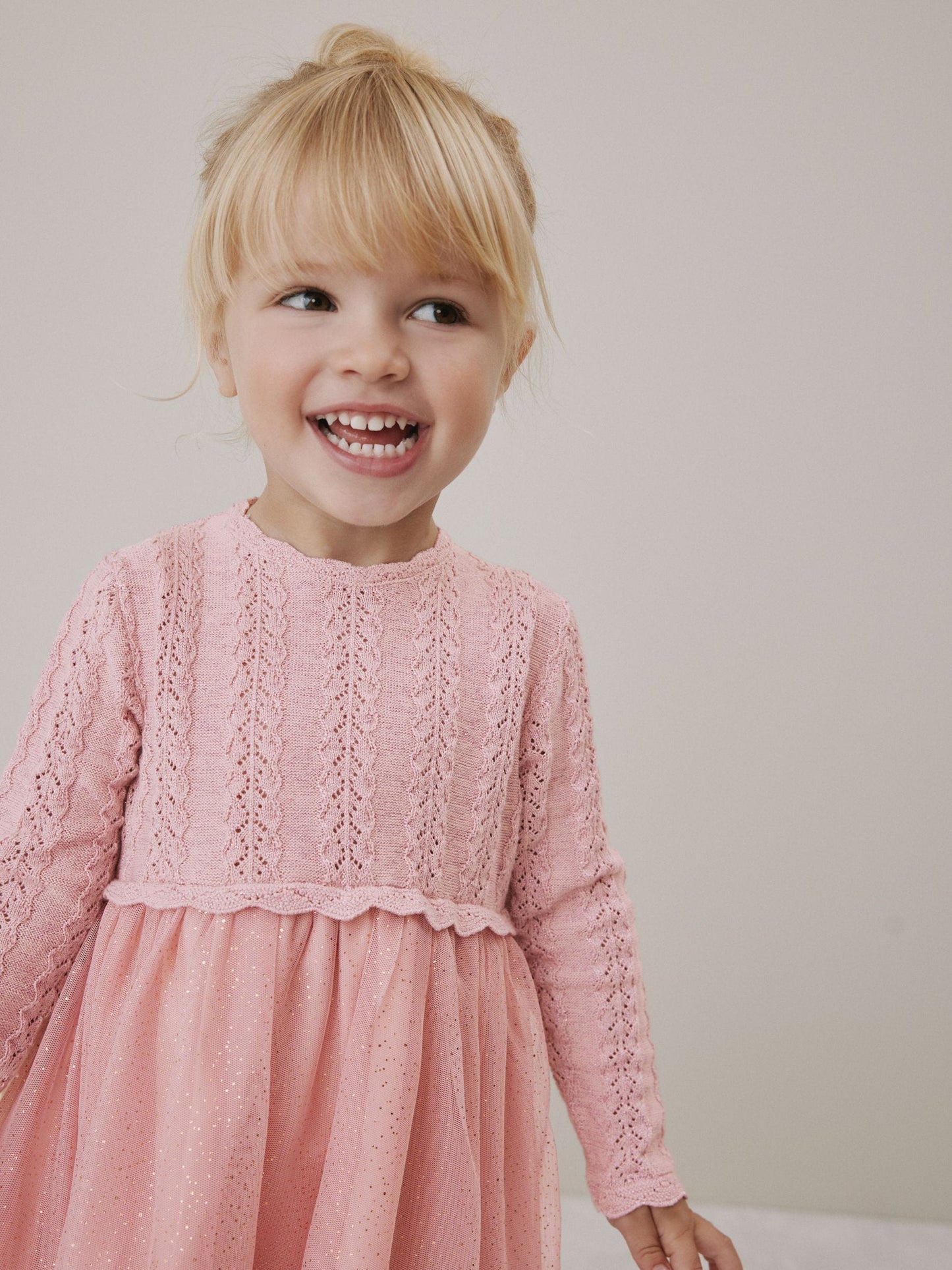 Pink Knitted Occasion Dress (3mths-10yrs) image 4