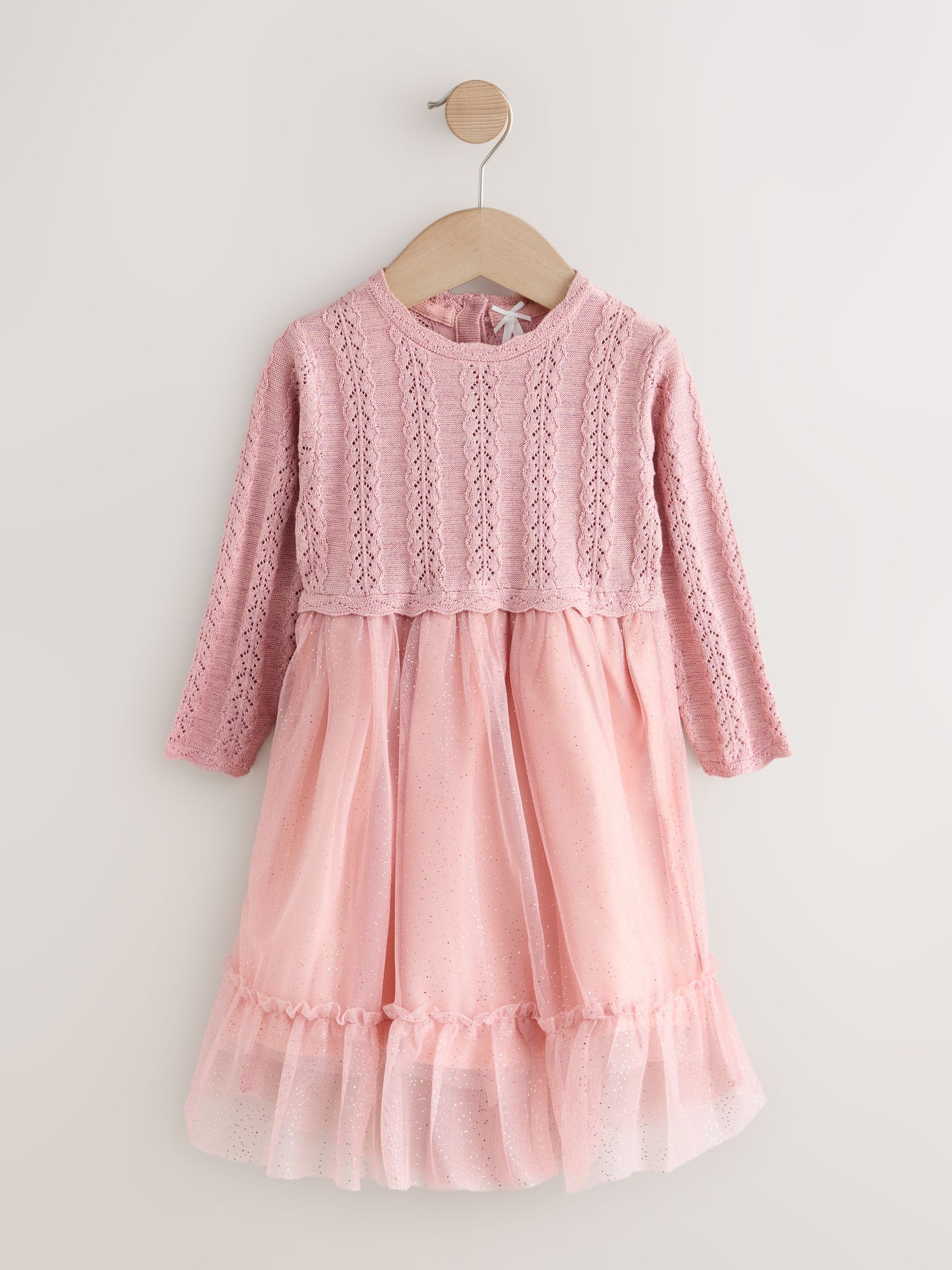 Pink Knitted Occasion Dress (3mths-10yrs) image 5