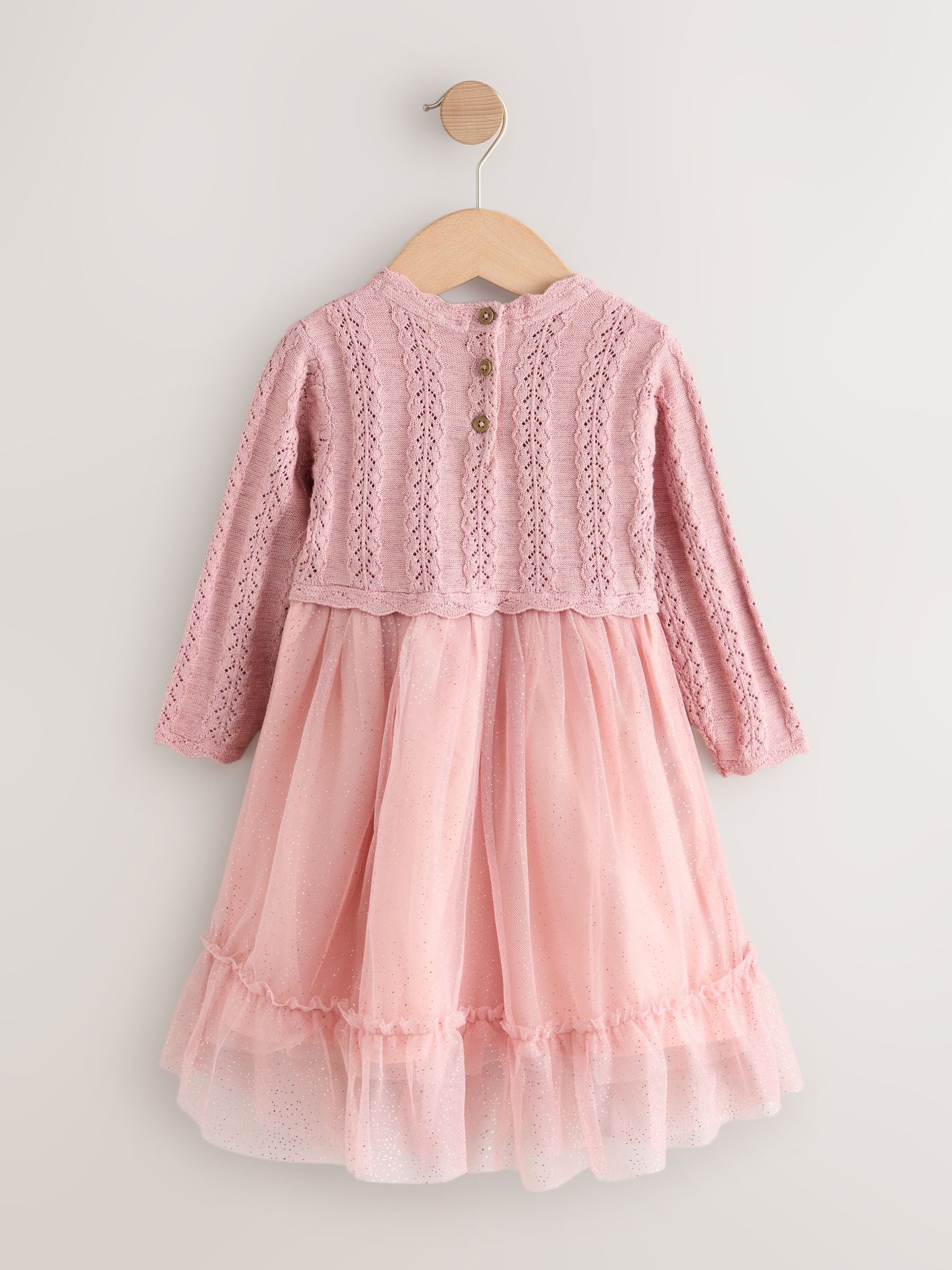 Pink Knitted Occasion Dress (3mths-10yrs) image 6