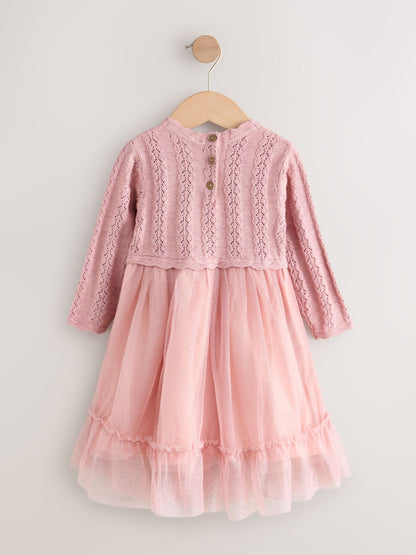 Pink Knitted Occasion Dress (3mths-10yrs) image 6