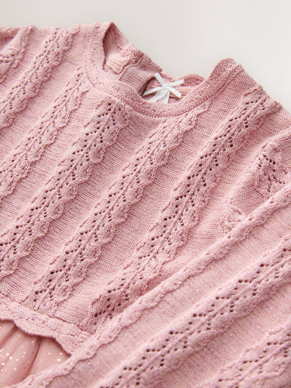 Pink Knitted Occasion Dress (3mths-10yrs) image 7
