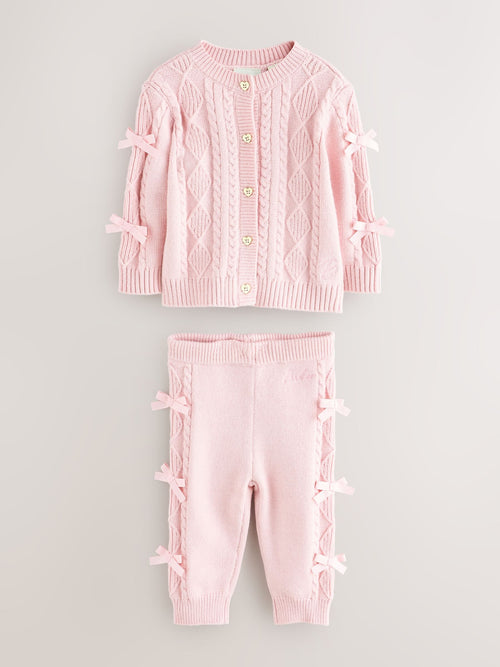 Baker by Ted Baker 2 Piece Bow Knitted Cardigan & Leggings Set image 1