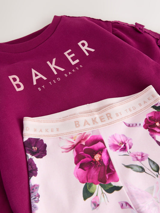 Baker by Ted Baker 2 Piece Longline Bow Sweatshirts & Printed Leggings Set image 3