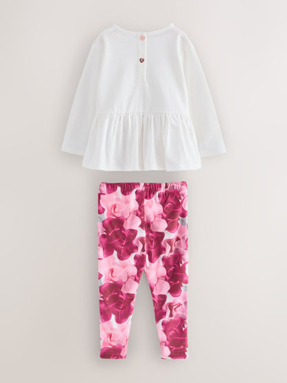 Baker by Ted Baker 2 Piece Red Bow T-Shirts & Velvet Leggings Set image 2